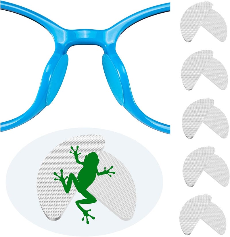 fusanwin 0.6mm Ultra-Thin Anti-Slip Eyeglass Nose Pads, Thousands of Frog-Inspired Microstructured Fibers, Soft Adhesive Silicone Nose Pads, Glasses Nose Pad for Glasses, Sunglasses (5 Pairs Clear) - Image 1